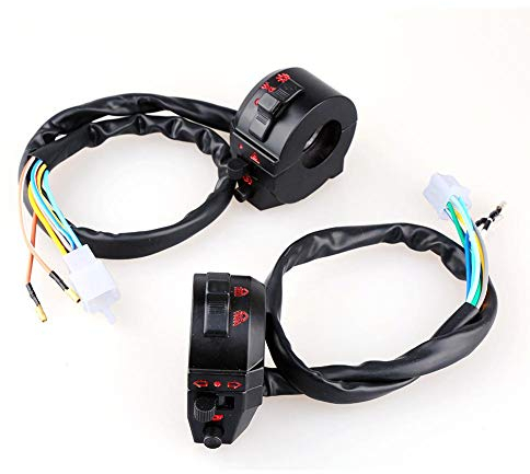 motorrad lenkerschalter wasserdicht,blinkerschalter 22mm,Tbest Motorrad Lenkerschalter, Motorrad Schalter Horn Hoch und Tief Strahl Blinklicht Steuerschalter Links Rechts Seite Lampenschalter für Moto