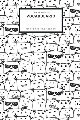 Cuaderno de vocabulario: Libro para registrar 2300 palabras de vocabulario | 2 columnas | 100 páginas | DIN A5 | Lindo panda kawaii