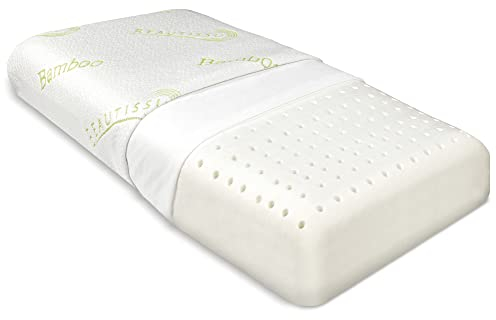 Beautissu Nackenstützkissen Bambus Memory Foam Kissen - BeauErgo BN Atmungsaktives Kopfkissen Bambus Bezug Ergonomisches Allergiker Kissen Orthopädisches Nackenkissen Schlafkissen