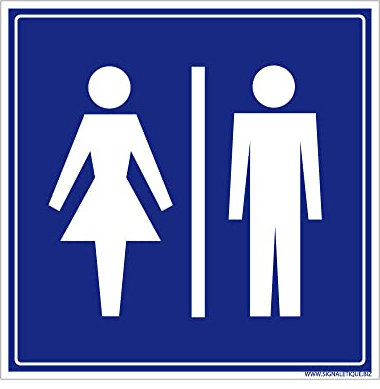 Panneau Information avec signalétique Toilettes WC homme-femme. Signalisation Information. Autocollant, PVC, Alu - 250 x 250 mm - Adhésif - Adhésif -