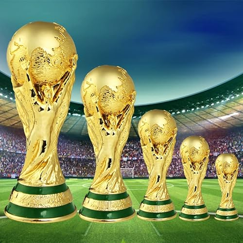 AMMICCO Gold-Trophäe Fußball-Trophäe Weltmeisterschaft Replik der Weltmeisterschaft Sammlung von Erinnerungsstücken Dekorationen für Haus Büro Geschenke für Fans (36 cm)
