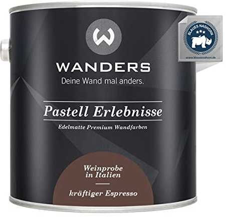 Wanders Erlebnisse Peinture murale mate pour meubles de cuisine et meubles de cuisine 2,5 l – Expresso puissant/marron foncé – Peinture à la craie pour meubles de cuisine et autres – Haut pouvoir