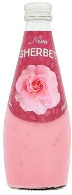 Niru's Rose Sherbet Flavoured Drink 290Ml Refreshing And No Preservatives Contains Basil Seeds With Delicious Taste