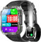 IOWODO Smartwatch Uomo,2.01“ Militari Smart Watch con Chiamate,Orologio Fitness Tracker con Torcia,100+ Modalità Sport Smart Watch con Contapassi/24H Cardiofrequenzimetro/Sonno per Android iOS