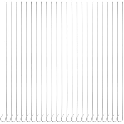 QUARKZMAN 24Pcs Brochetas de Metal 38.5cm x 2.2mm Palos Redondos de Acero Inoxidable Reutilizables para Barbacoa Bbq Al Aire Libre