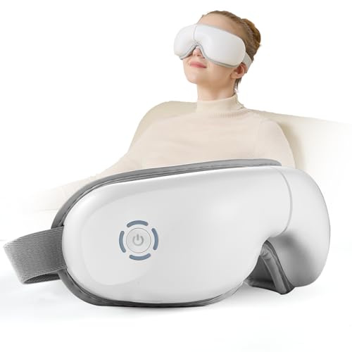 LAOBEN Masajeador de ojos con calor, masajeador de ojos calentado con masaje ocular, regalos para los ojos con 5 modos de masaje y diseño plegable de 180°, cómodo y portátil, perfecto para el hogar