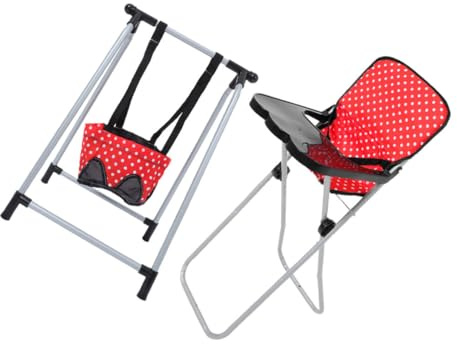 Milisten 2pezzi Gioco Per Bambole Seggiolone e Altalena in Accessorio Realistico Per Casa Delle Bambole Compatibile Mobili e Giocattoli