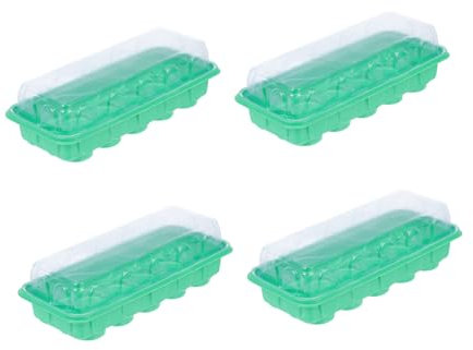 TOYANDONA 4pièces Plateau Germination Jardin Plastique Vert pour Semis Serre Bac Reutilisable pour Culture Plantules