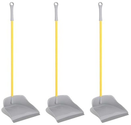 Apex 3 Palette Raccolta Polvere con Manico in Metallo e Baffo in Gomma – Modello Duck – Alzaimmondizia Professionale con Piedino Ferma-Paletta – 27x27x84 cm
