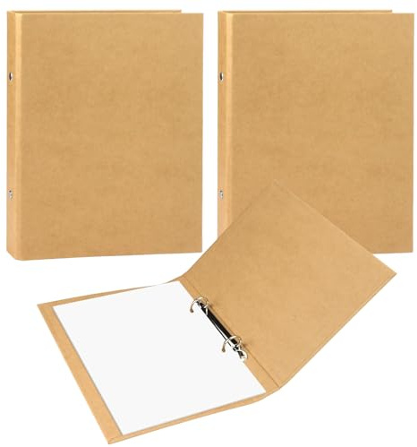 2-deliga A5-mappar av Kraftpapper, Kraftpapper Ringpärmar ringmapp, Påfyllningsbara Ringpärmar i A5-format, mappar med 2 Påfyllningsringar för Kontor, Studie, Resor och Dagboksbruk