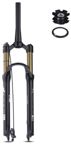 FKXSXAZ MTB-framgaffel i aluminiumlegering, 120 mm fjädersträcka, snabbkoppling, 1–1/2 tum skivbroms, främre gaffel för däck på 26/27,5/29 tum x 2,4 tum