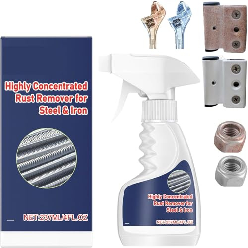 LuGirlre Dissolvant de Rouille Puissant Haute Performance pour Métal, Acier et Acier Inoxydable, Formule Très Concentrée, Élimination Rapide de la Rouille, Spray Anti-Rouille Instantané, 237ml 1PC
