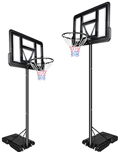 YOLEO Basketballkorb Outdoor, Basketballkorb mit Rollen, 130-305 cm Höhenverstellbar, Tragbarer Basketballständer für Erwachsene Kinder