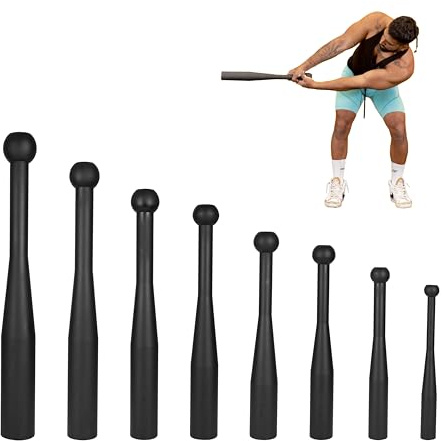 Gravity FITNESS stål indiska klubbar – klubbnät för funktionell träning, greppstyrka och helkroppsträning – gjutjärnsklubb vikter för hemmagym styrketräning (8 kg)