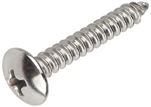 Oneyijun 20 Pcs M3.5 x 20mm Self Tapping Wood Screws 304 Stainless Steel Mushroom Round Flanged Head Fasteners Drilling Screw Silver