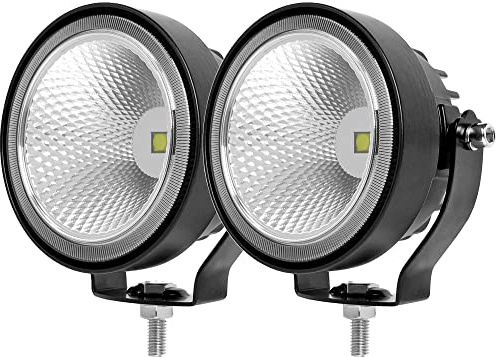 SUFEMOTEC 4 Inch Round Led Fog Lights 4x4 Off Road Pod Light Flood Beam Driving Lamp for Pickup Truck Car Boat SUV 4WD ATV 12V 24V Tractor Motorcycle Work Light 2pcs