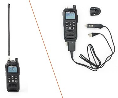 Jopix CB-514 Kit Coche Walkie Talkie y Emisora Móvil CB 27 MHz, Am/FM Multinorma, Tecnología NRC y USB-C