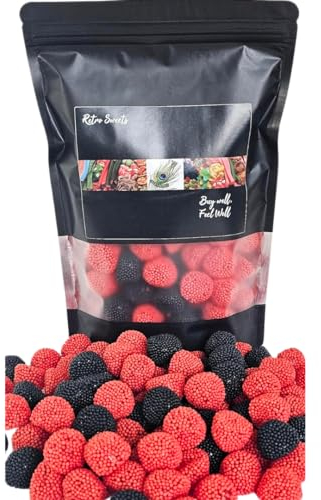 Crunchy Blackberry and Raspberry Sweets - 500g bag small Blackberries and Raspberries Bobbly Sweets by skvdntrade8 (Blackberry and Raspberry, 500g)