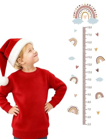 Kinder Messlatte Baby Messlatte Höhe Diagramm Größenmesser Kinder und Baby 3D Regenbogen Höhenmesser Kinder Messleiste Wandtattoo Wanddeko Wandbild wandaufkleber für Kindergarten Kinderzimmer 180cm,A