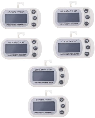 Cabilock 6 Piezas Termómetro para refrigerador termómetro de refrigerador herramienta de eliminación de ojos de piña termómetro digital termometro para frigorifico termómetro de nevera AbS