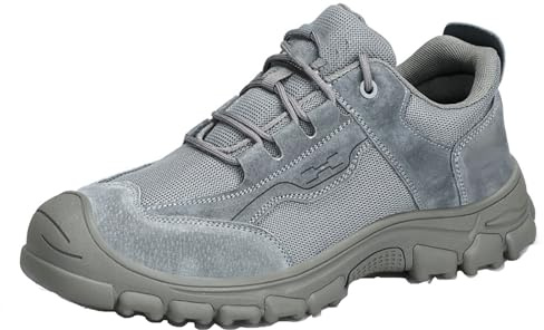 CaiHmnsa Zapatos De Trabajo De Electricista Aislados 10kv Zapatos De Seguridad Ligeros con Punta De Acero Antideslizante Prueba De Pinchazos EU 36-46 Gris