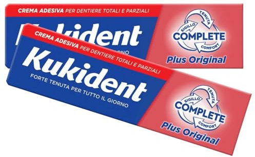 Crema Adesiva Per Dentiere Totali e Parziali, COMPLETE TENUTA FORTE. Sapore Fresco 35g (Confezione)