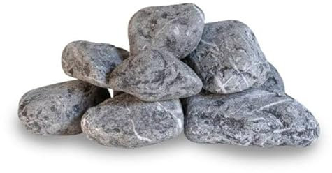 World PLANTIL Piedra mármol Canto rodado Negro Cebra, Piedra Decorativa para Jardin, Espacios Exteriores y Intriores/Paisajismo, Jardineras y Macetas/Terrazas y Patios/ 100% Natural (40/60 mm 20 kg)