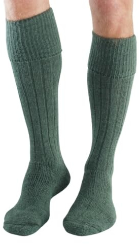 SeriouslySillySocks Men 75% Alpaca Wool Welly Socks 1 Pair Lg-XL Plain Extra Warm Thermal Cushion Sole Knee High Wellington Boot Socks (UK, Alpha, L, Regular, Regular, Green)