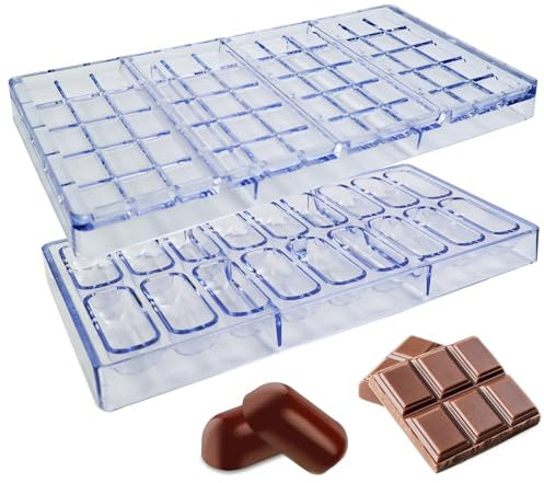 VZXZXE Lot de 2 moules à chocolat en polycarbonate, transparent et réutilisable pour le bricolage, les pâtisseries et les bonbons