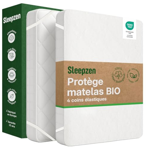 Coprimaterasso 140x200 cm in Cotone Biologico - Certificato Oeko-TEX®, 100% cotone naturale in pile sano e silenzioso - non impermeabile - Made in EU - Angoli Elastici