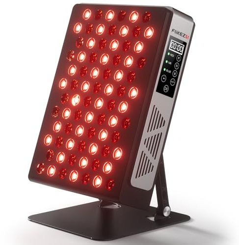 FliKEZE Lampada per Terapia a Luce Rossa 78 LED, 3&4 chip (460 nm, 630 nm, 660 nm, 810 nm, 830 nm, 850 nm, 880 nm), Lampada a Infrarossi con Timer, NIR, Supporto Regolabile 180° per Casa e Sport