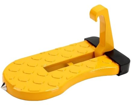 pedale piede Gancio universale per arrampicata per auto, serratura per porta sul tetto, fibbia, pedale, modifica fuoristrada, portapacchi pieghevole pedale piede auto(Yellow Amber)