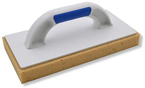 DEWEPRO® - Planche à éponge - Planche à laver pour carrelage avec support éponge quadrillé de 30 mm - 280 x 140 mm - Planche à laver - Disque éponge - Éponge pour carrelage - Poignée à 2 composants