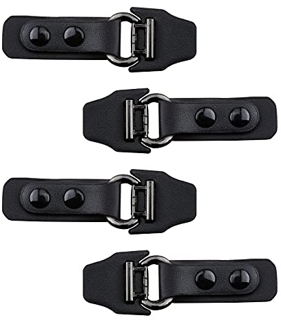 CRAFFANCY 4 pares de cierres de cuero de metal negro, clip de cierre de cuero, clip de hebilla, clips para accesorios de ropa, ganchos para coser, manualidades (estilo 3)