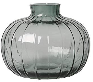 Florero de Jarrón Decor Forma moderna de cristal del florero de cristal claro de cristal Irised acanalado florero de la calabaza divertida de Arte del brote floral Botella tarro disposición de contene