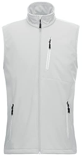 33,000ft Men's Lightweight Softshell Gilet, Windproof Waterproof Outerwear Vest Gilets Sleeveless Jacket for Cycling Running Hiking Golf Travel Ash Gray M