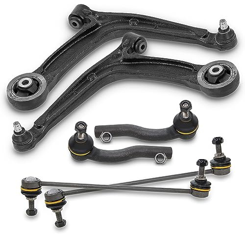 ATEC Germany 2x Brazo de control, 2x barra de acoplamiento,2x extremo de la barra de acoplamiento compatible con ABARTH 500C / 595C / 695C, FIAT 500 (312_), 500 C (312_), FORD KA (RU8)