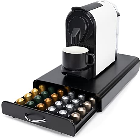 SYSYLY Tiroirs à capsules de café compatible pour Nespresso,Tiroir de rangement pour 60 capsules,Porte dosettes de café,Supports pour Capsules.