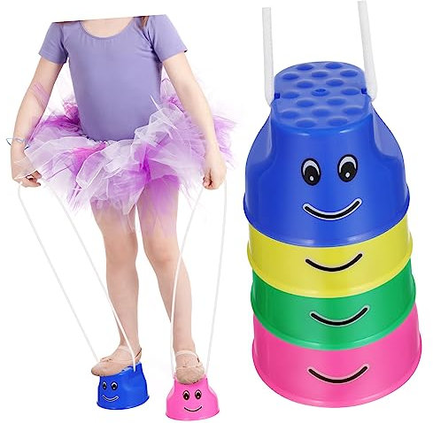 Kisangel 12 Stk Anti-rutsch-stelzen-spielzeug Gehbecher Für Kinder Spielzeug Zum Lernen Von Intelligenz Trainingsspielzeug Für Kinder Draussen Balance Sprungbrett Kleinkind