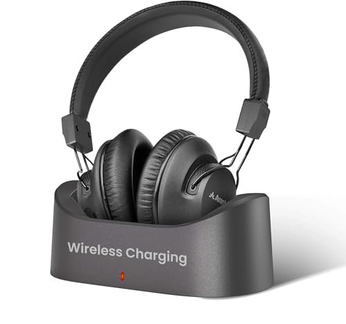 Avantree Audition 3 – Bluetooth 5.3 Over Ear Funkkopfhörer mit kabelloser Ladestation, kompatibel mit Samsung Smart-TVs, aptX-Adaptive, Klarer Sprachmodus und Verstärkten Lautstärken