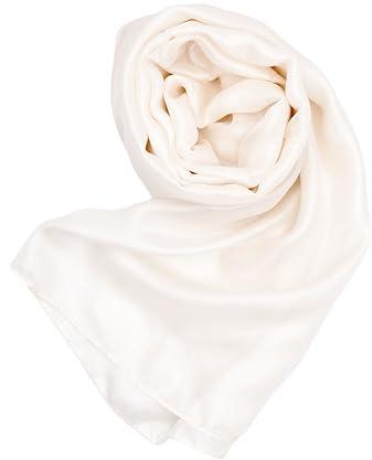 MAPIMANIA - Etole femme chic mariage, foulard ivoire 180x80, chale elegant d'été en satin, pashmina femme pour robe de soirée
