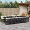 Homgoday Gartenmöbel-Set, 13-teilig, mit schwarzen Kissen aus Polyrattan, Gartenmöbel, Tisch und Stühle für den Außenbereich, Set Typ3210762