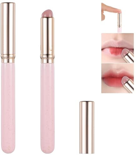 Tyqour 2pcs Silicone Lip Brush Reusable Silicone Lip Applicator Lip Applicators Lipstick Brush with Lid for Lip Gloss, Lip Balm, Lip Stick Concealer