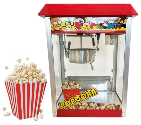Machine à Pop-Corn Professionnelle - 1440W - Cuve Antiadhésive 2,2L - Éclairage LED - Maintien au Chaud
