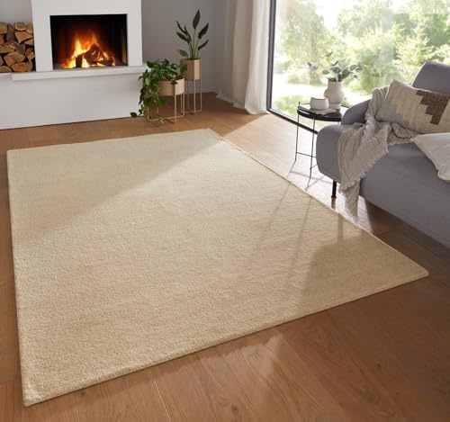 Taracarpet Teppich Georgia Gabbeh Loom Wollteppich strapazierfähiger Schurwollteppich fürs Wohnzimmer, Schlafzimmer und Esszimmer Creme 200x290 cm