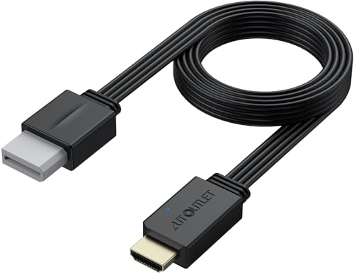 AUTOUTLET WiiHDMI-Adapter, äkta Plug and Play, 1080P/720P till omvandlare stöder alla displaylägen, WII HDMI-kabel med 150 cm integrerad design (svart)