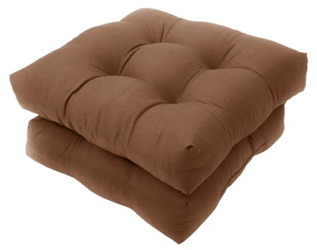 Nudorpn Lot de 2 coussins de chaise d'extérieur imperméables, carrés, pour chaise de terrasse, 55 x 50 cm