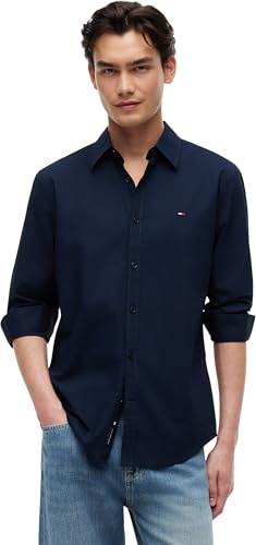 Tommy Jeans TJM Reg Poplin Shirt Dm0dm22026 Chemise L/S Homme (Lot de 1)