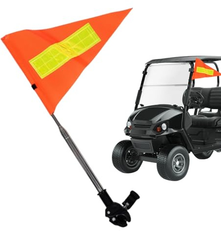 Bike Flag with Pole for Safety | Safety Flags for Bikes,Tear-Resistant Waterproof Pennant Retractable for Outdoor Scooter Golf Cart Accessories Kids Adult