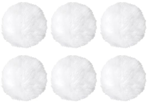 6 pompones para manualidades, 7 cm, pompones para gorro, decoración con lazo elástico para manualidades, bodas, cumpleaños